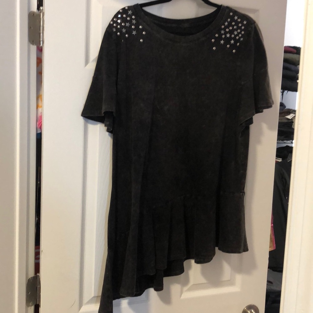 Black Acid Wash Tunic